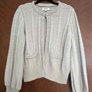 Express Women's Textured Silver Cardigan